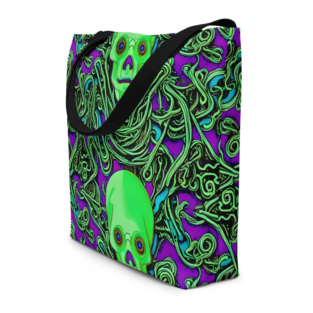 Ghostly Labyrinth on Large Tote Bag W/ Pocket — Front