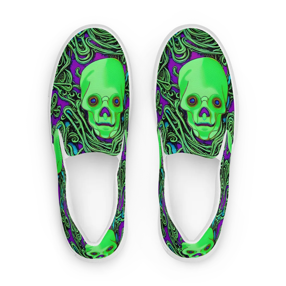 Ghostly Labyrinth on Women's Slip-On Canvas Shoes — Front