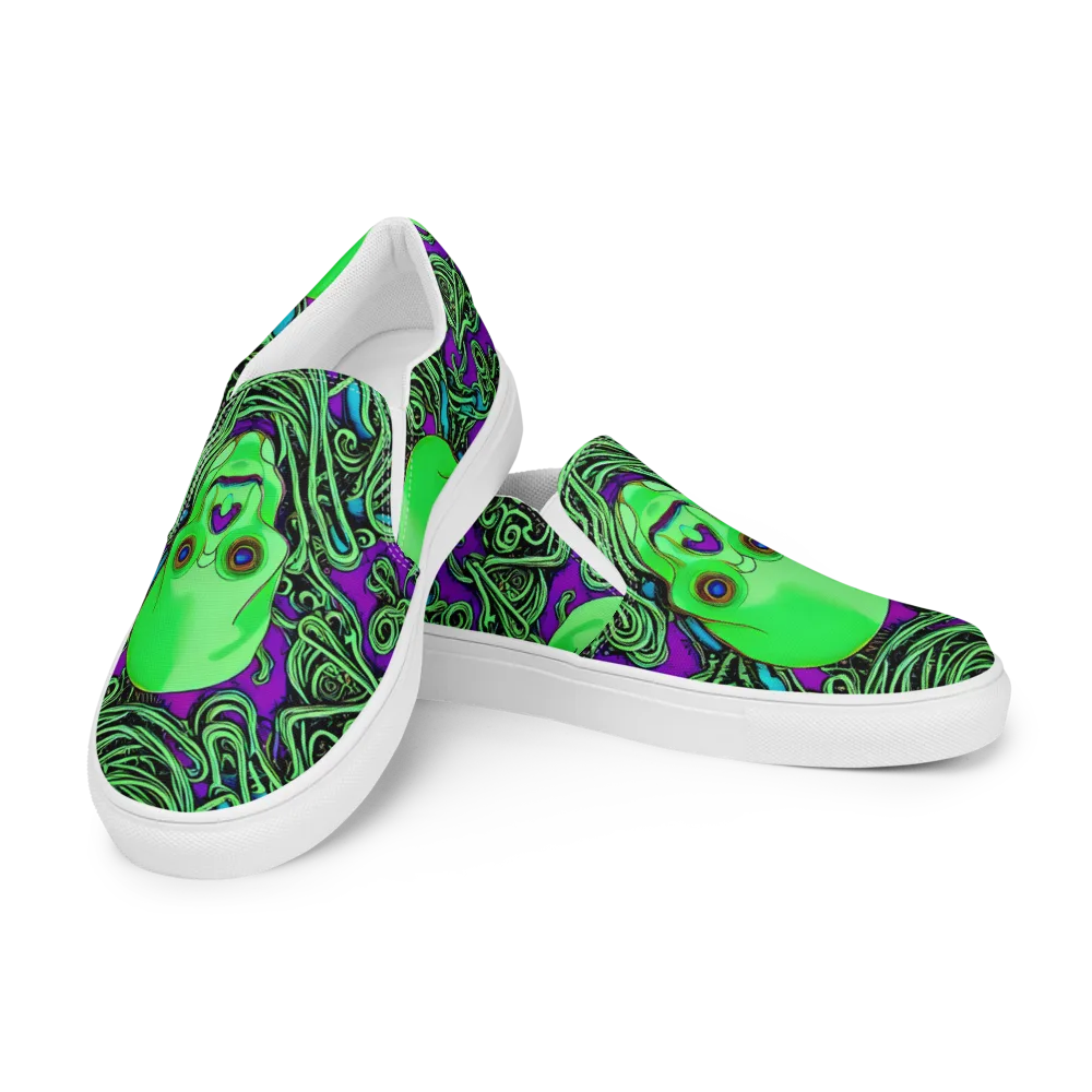 Ghostly Labyrinth on Women's Slip-On Canvas Shoes — Left Front