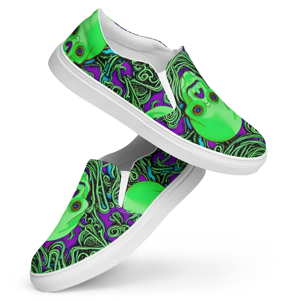Ghostly Labyrinth on Women's Slip-On Canvas Shoes — Front