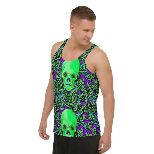 Ghostly Labyrinth on a Men's Tank Top