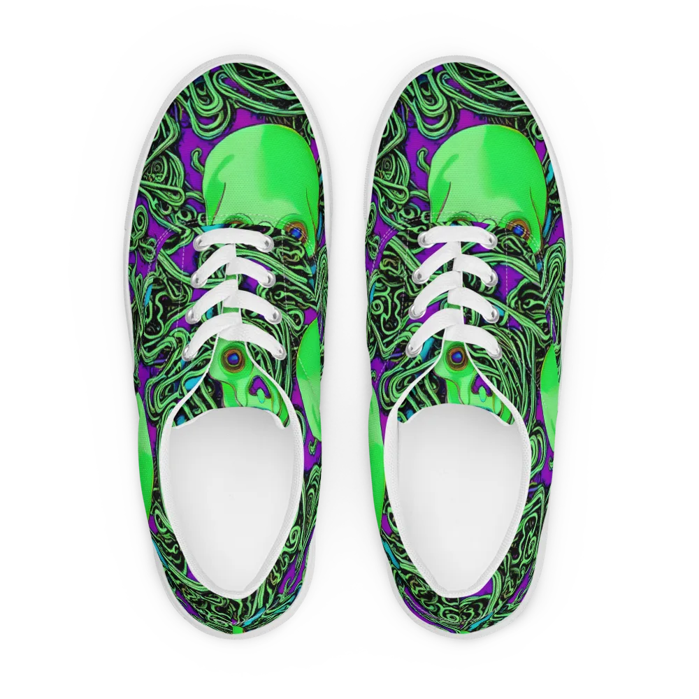 Ghostly Labyrinth on Men's Lace-Up Canvas Shoes — Front