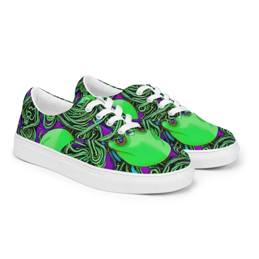 Ghostly Labyrinth on a Men's Lace-Up Canvas Shoes