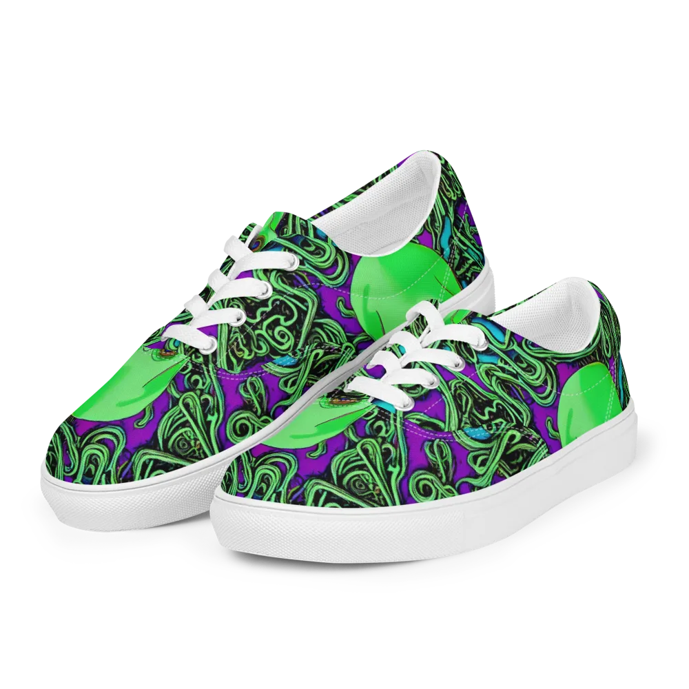 Ghostly Labyrinth on Men's Lace-Up Canvas Shoes — Left Front