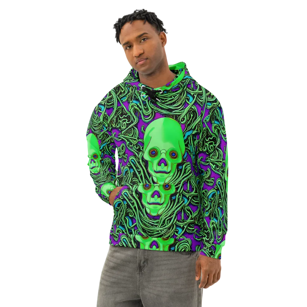 Ghostly Labyrinth on Cotton Hoodie — Left Front
