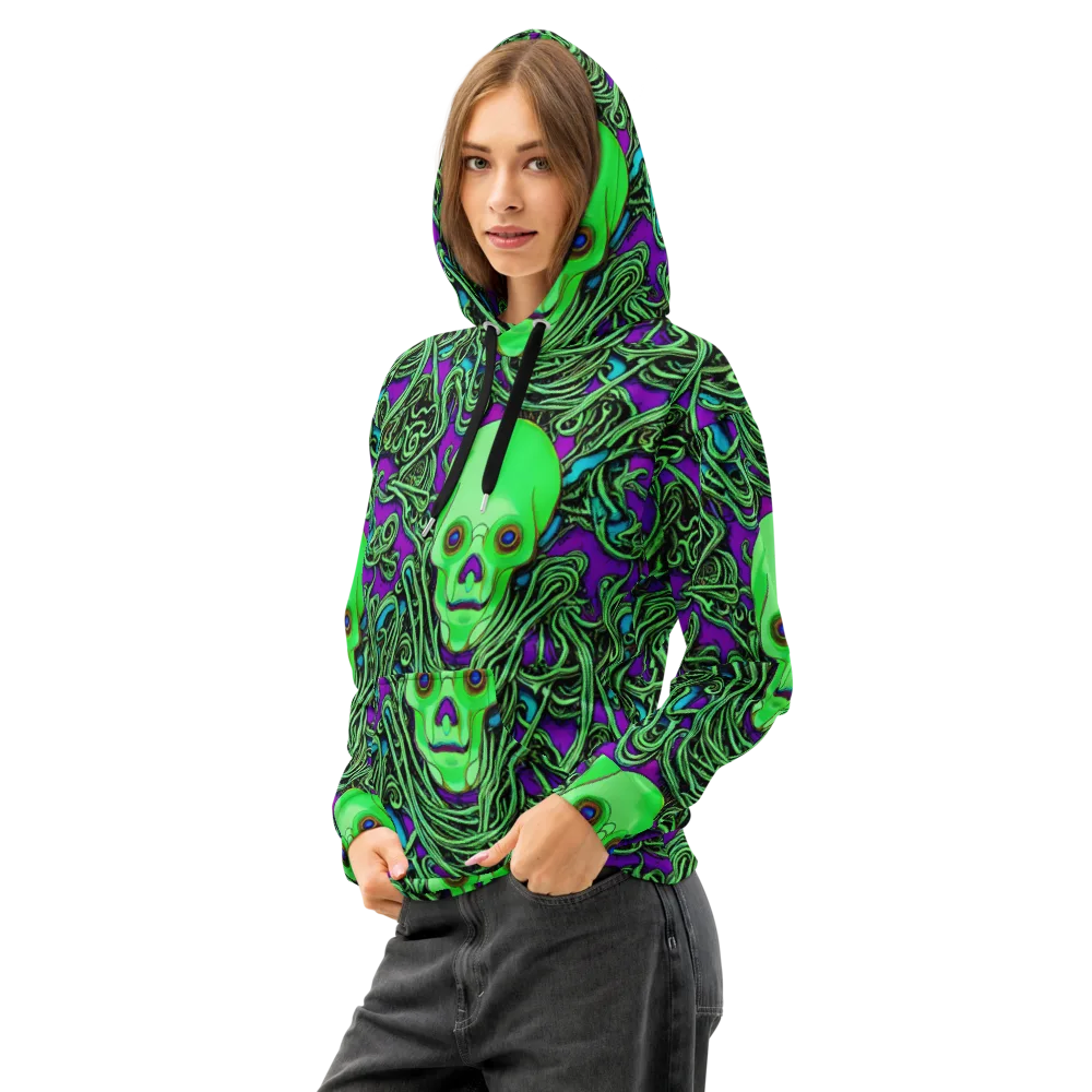 Ghostly Labyrinth on Cotton Hoodie — Left Front