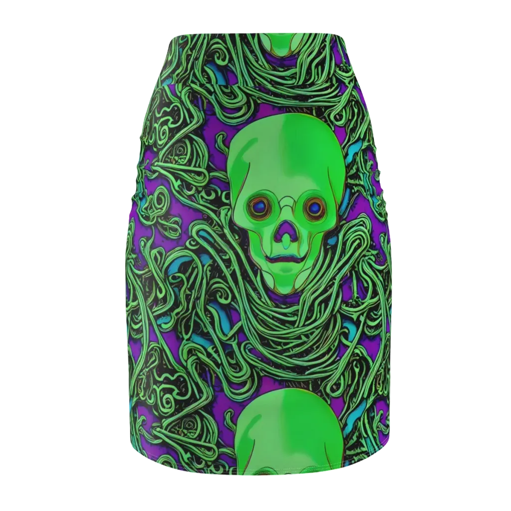 Ghostly Labyrinth on Pencil Skirt — Back