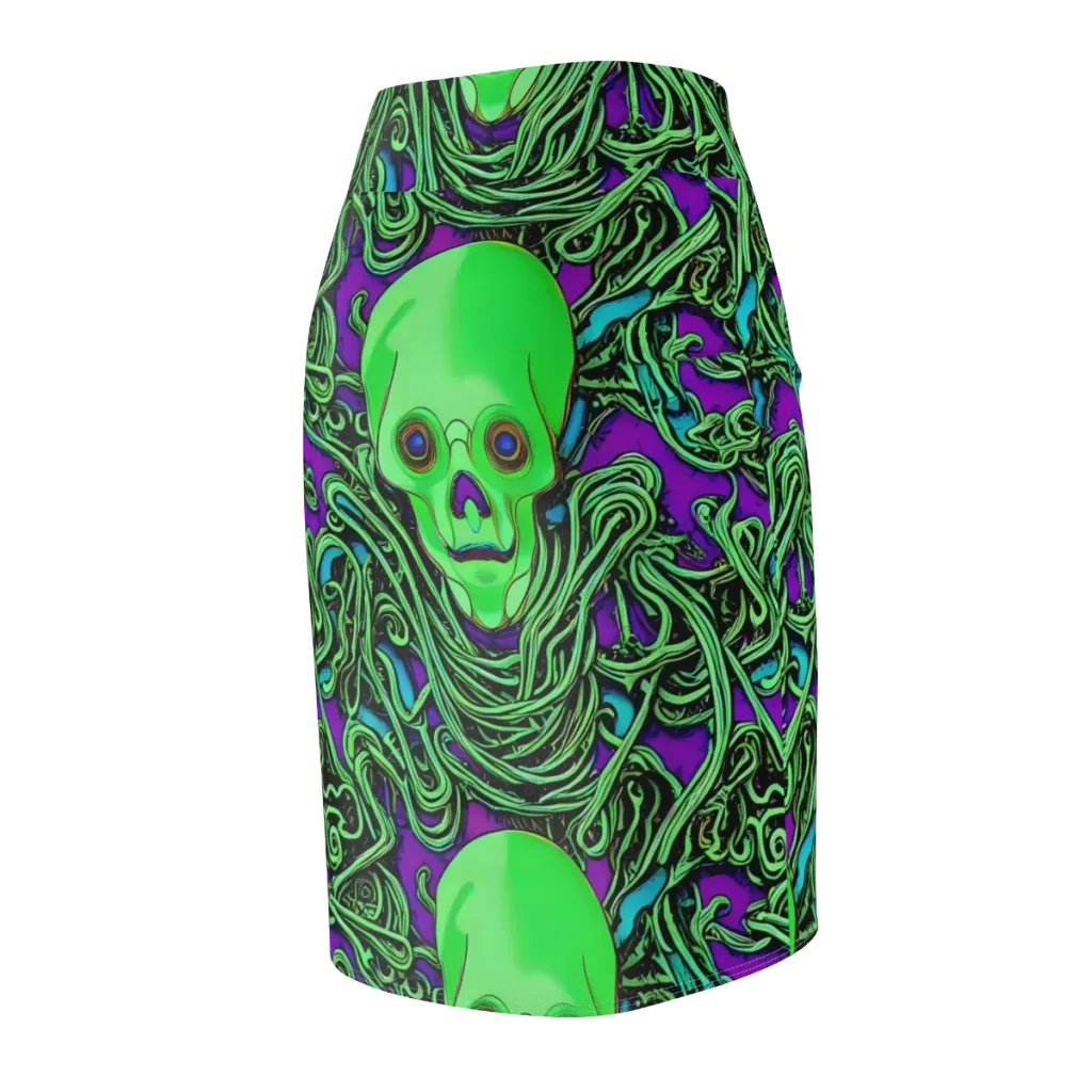 Ghostly Labyrinth on Pencil Skirt — Back Side