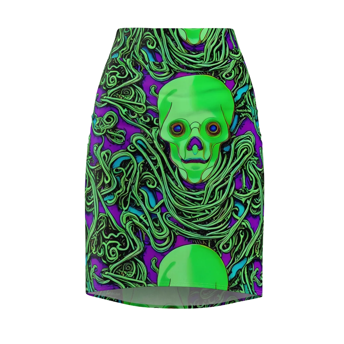 Ghostly Labyrinth on Pencil Skirt — Front