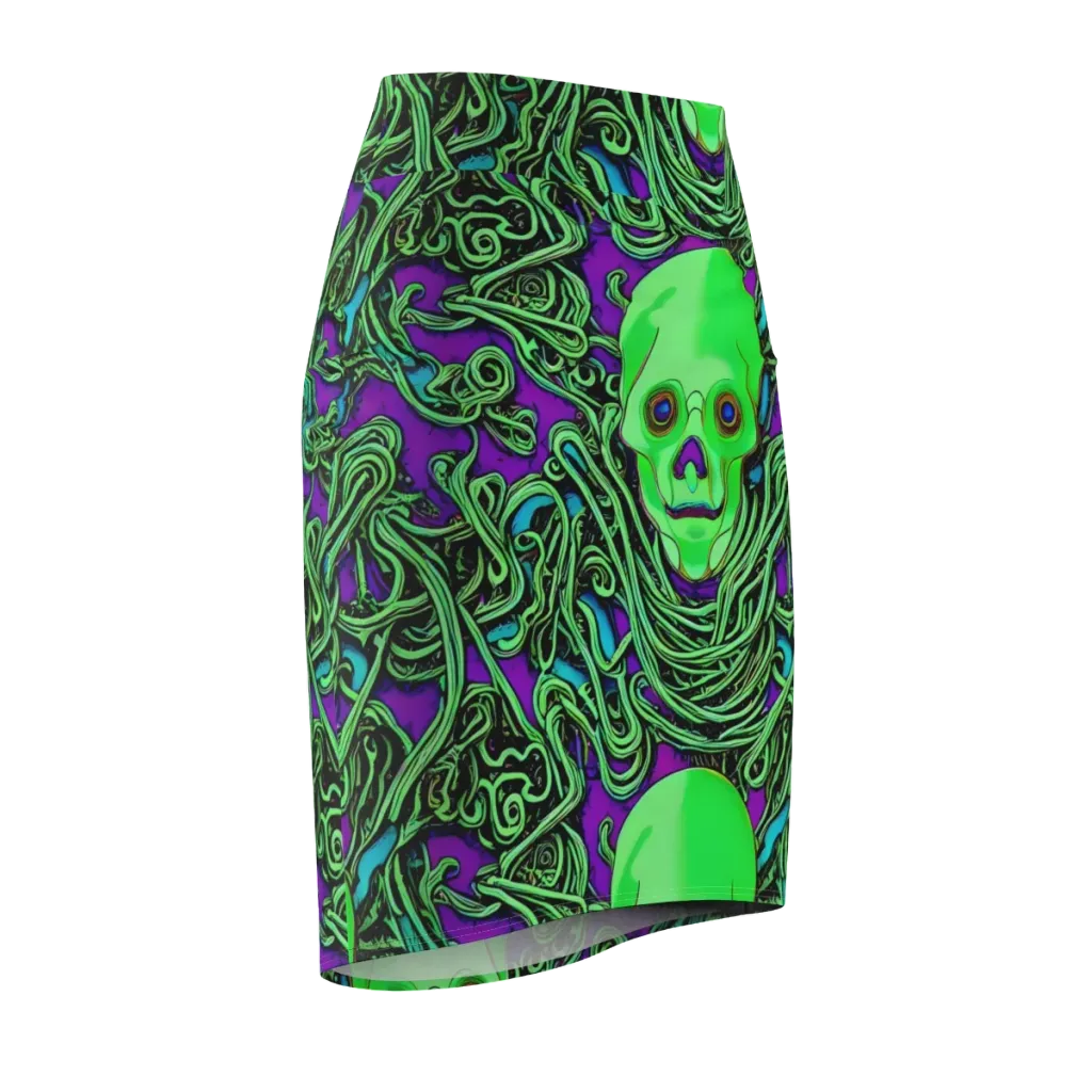 Ghostly Labyrinth on Pencil Skirt — Front Side