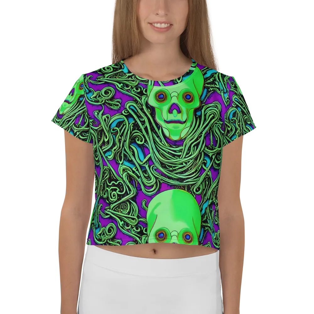 Ghostly Labyrinth on Crop Tee — Front
