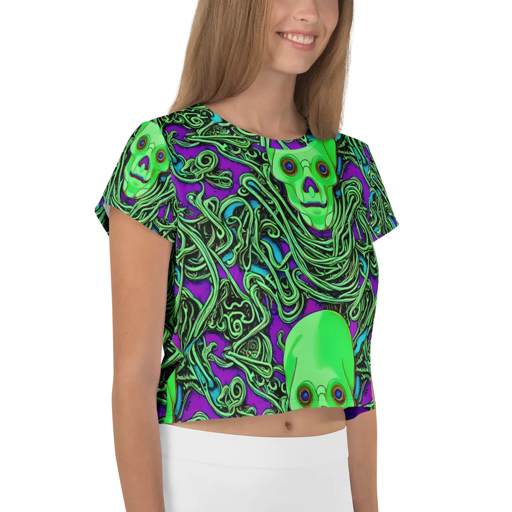 Ghostly Labyrinth on Crop Tee — Right