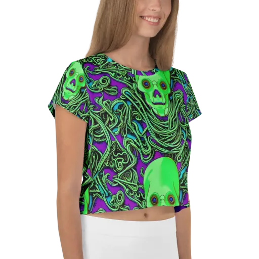Ghostly Labyrinth on a Crop Tee