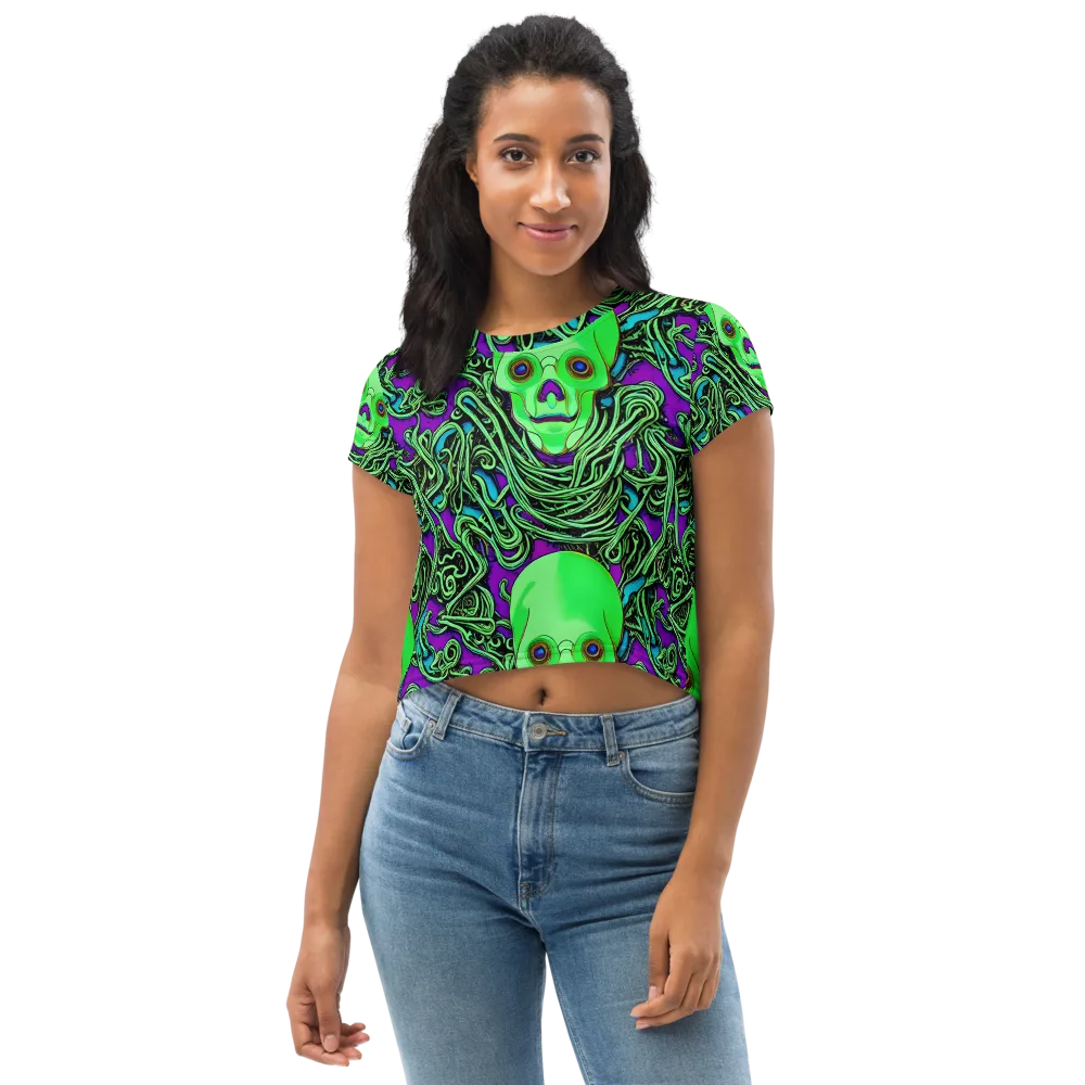 Ghostly Labyrinth on Crop Tee — Front