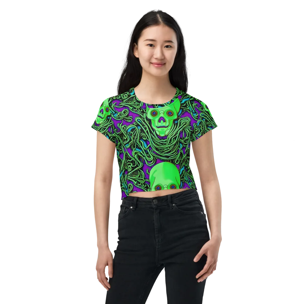 Ghostly Labyrinth on Crop Tee — Front