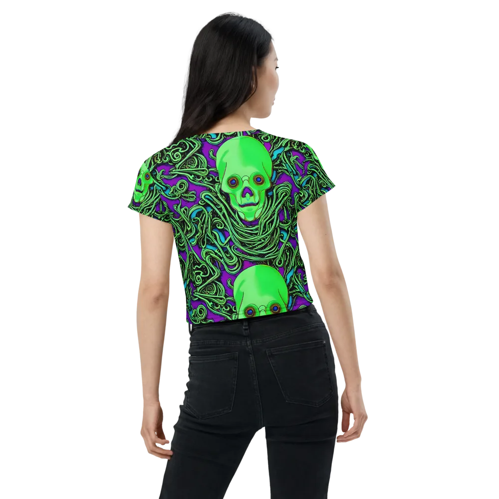 Ghostly Labyrinth on Crop Tee — Back