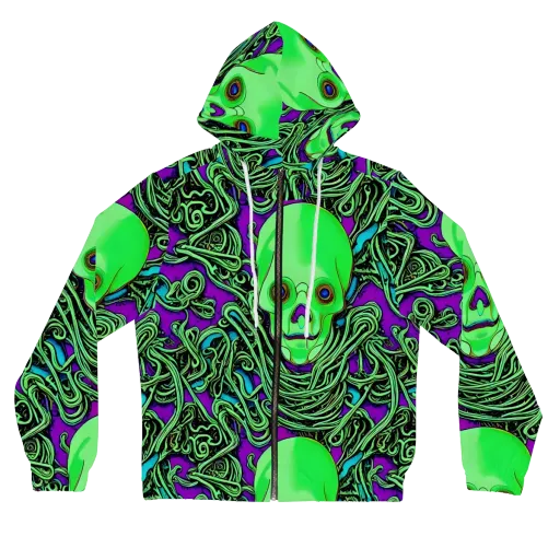 Ghostly Labyrinth on a Women's Full-Zip Hoodie