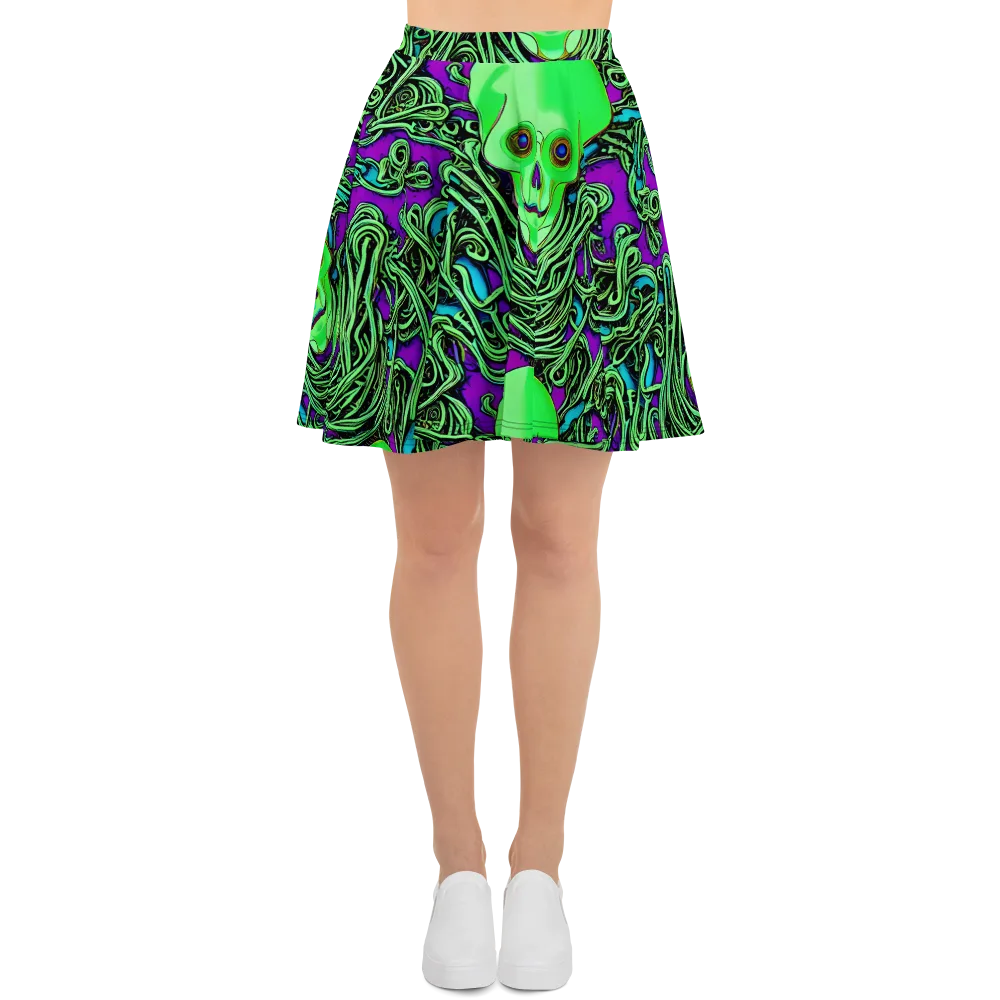 Ghostly Labyrinth on Skater Skirt — Front