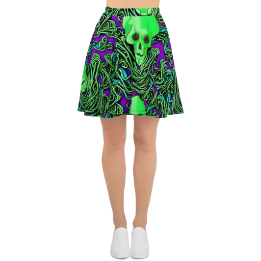 Ghostly Labyrinth on a Skater Skirt