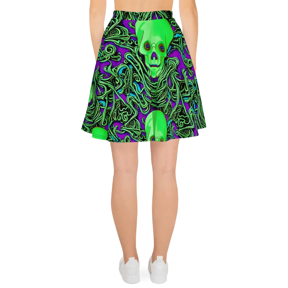 Ghostly Labyrinth on Skater Skirt — Back