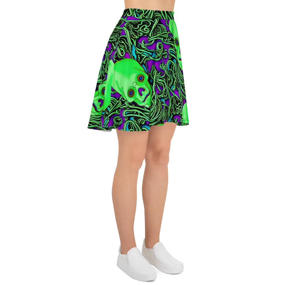 Ghostly Labyrinth on Skater Skirt — Right