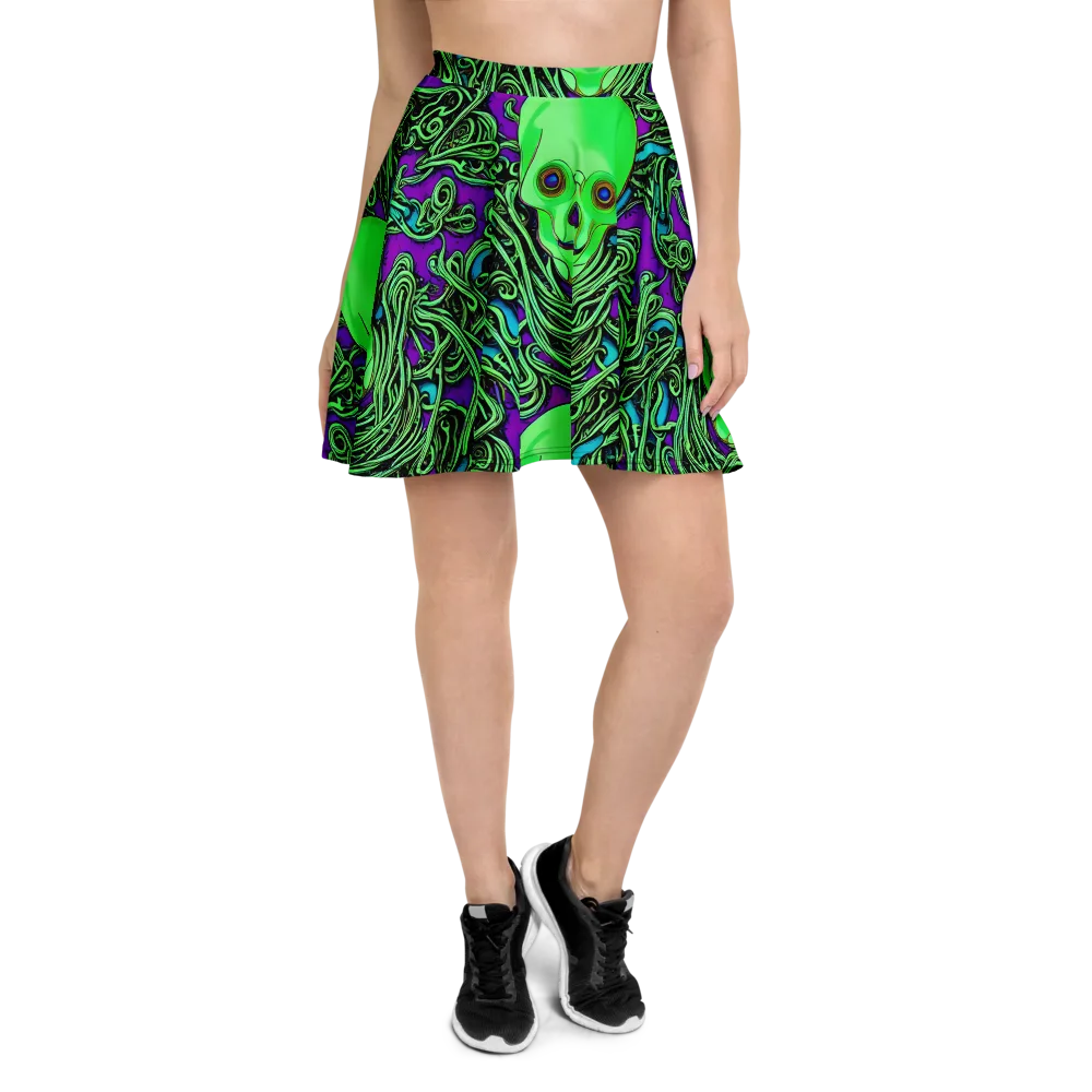 Ghostly Labyrinth on Skater Skirt — Front