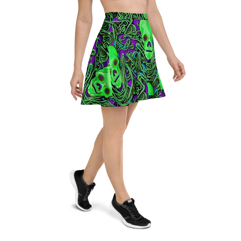 Ghostly Labyrinth on Skater Skirt — Right