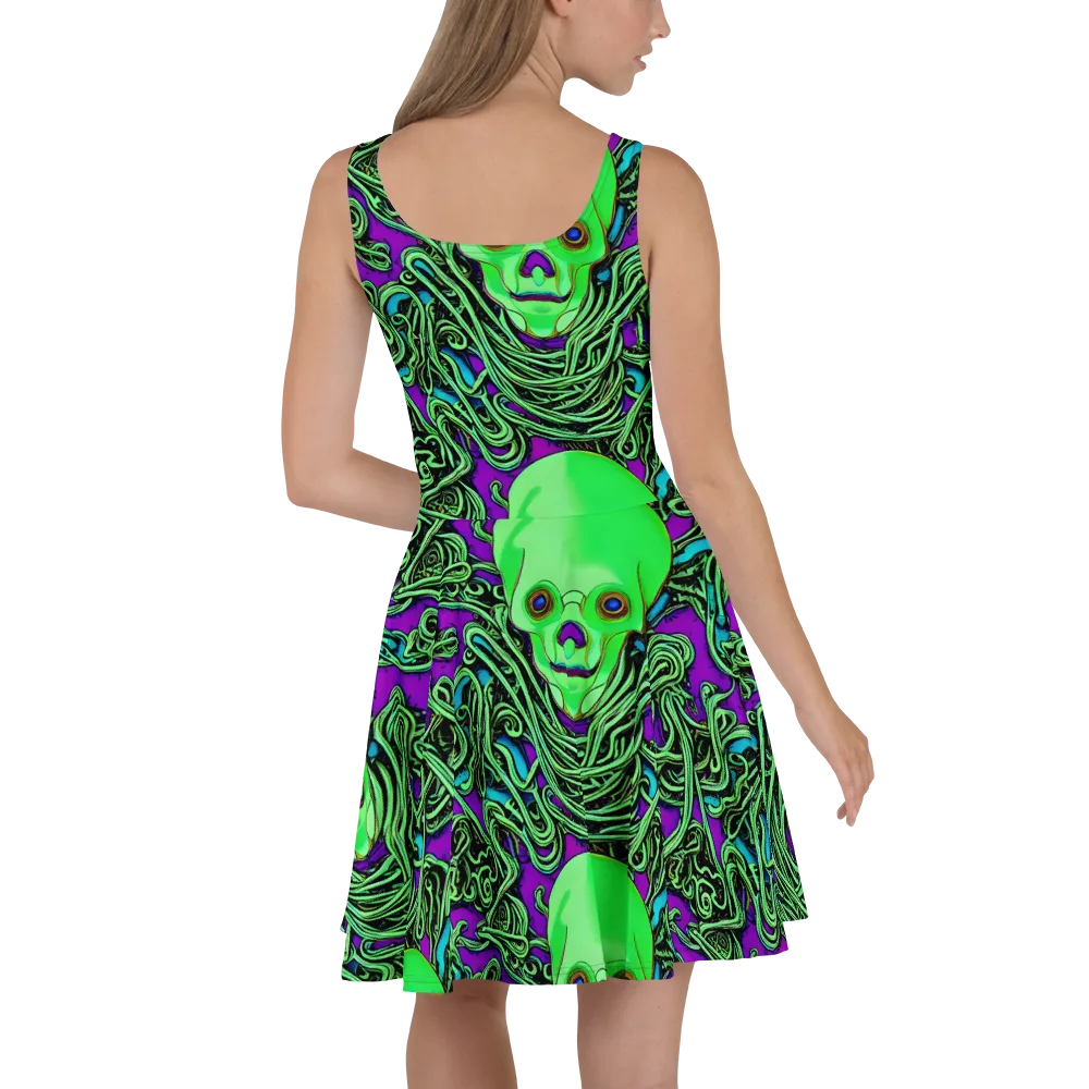 Ghostly Labyrinth on Skater Dress — Back