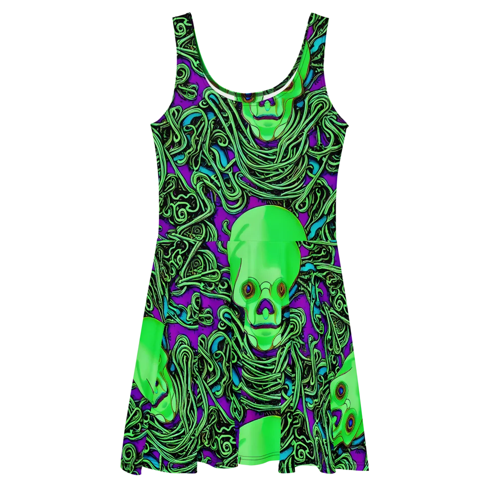 Ghostly Labyrinth on Skater Dress — Front