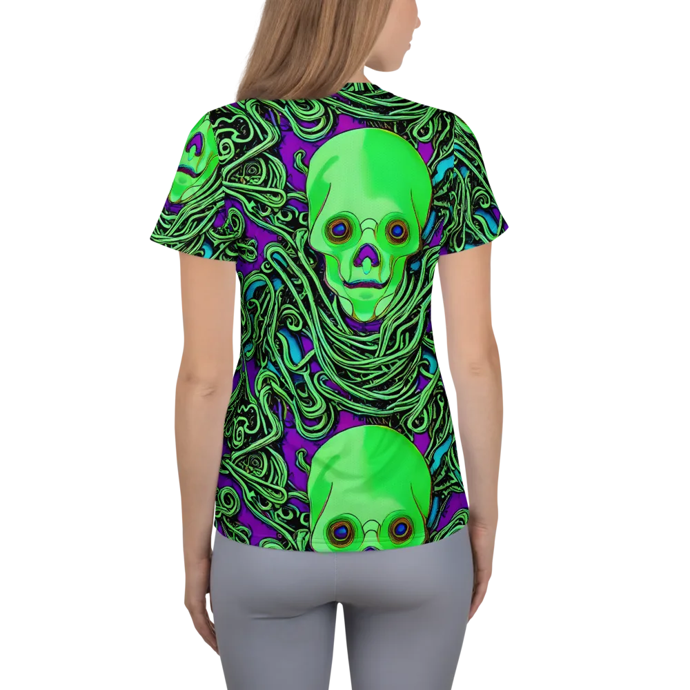 Ghostly Labyrinth on Women's Athletic T-Shirt — Back