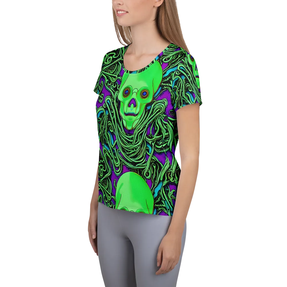 Ghostly Labyrinth on Women's Athletic T-Shirt — Left