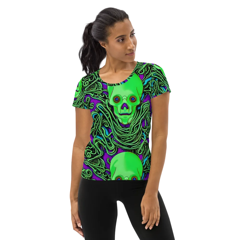 Ghostly Labyrinth on Women's Athletic T-Shirt — Front