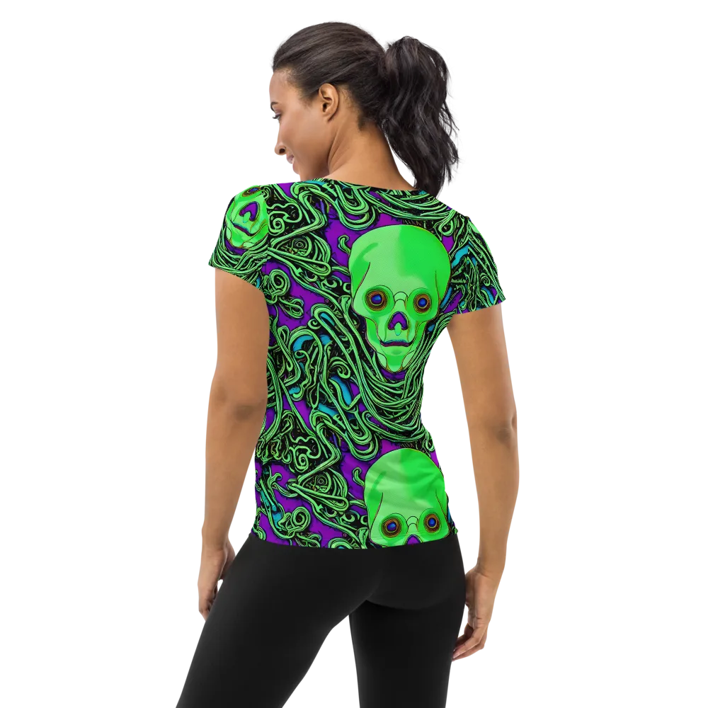 Ghostly Labyrinth on Women's Athletic T-Shirt — Back