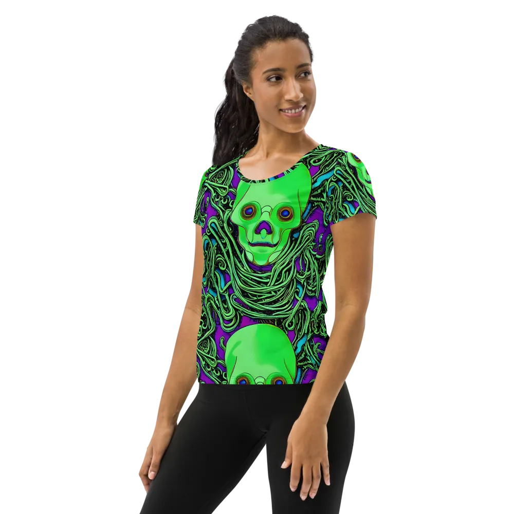 Ghostly Labyrinth on Women's Athletic T-Shirt — Left