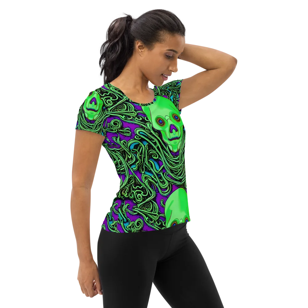 Ghostly Labyrinth on Women's Athletic T-Shirt — Right