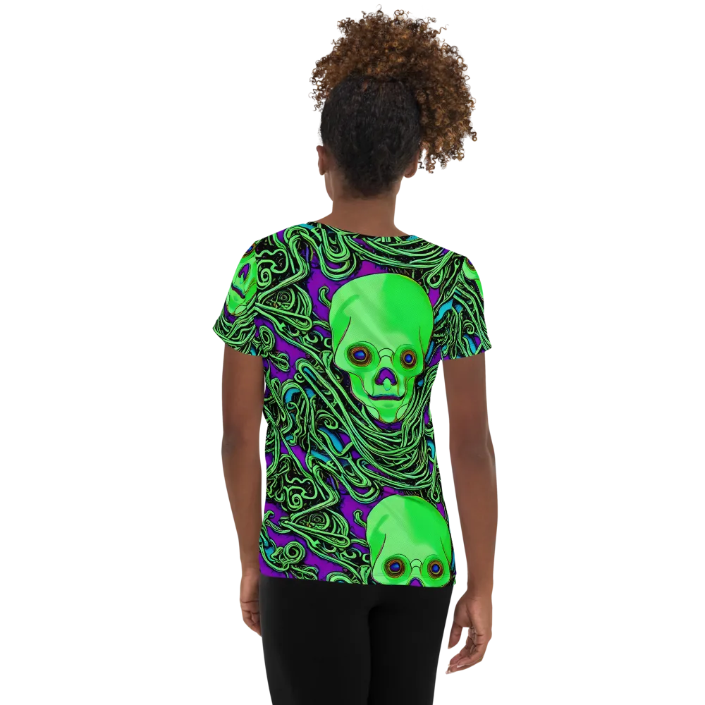 Ghostly Labyrinth on Women's Athletic T-Shirt — Back