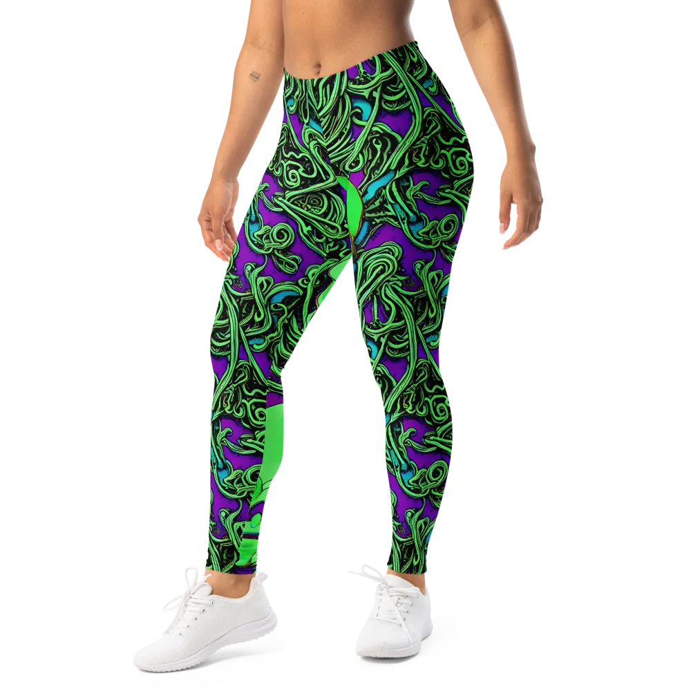 Ghostly Labyrinth on Leggings — Left Front