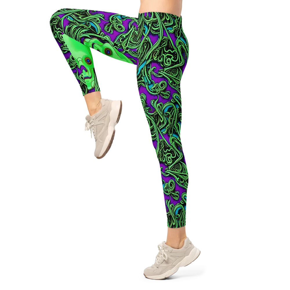 Ghostly Labyrinth on Leggings — Left