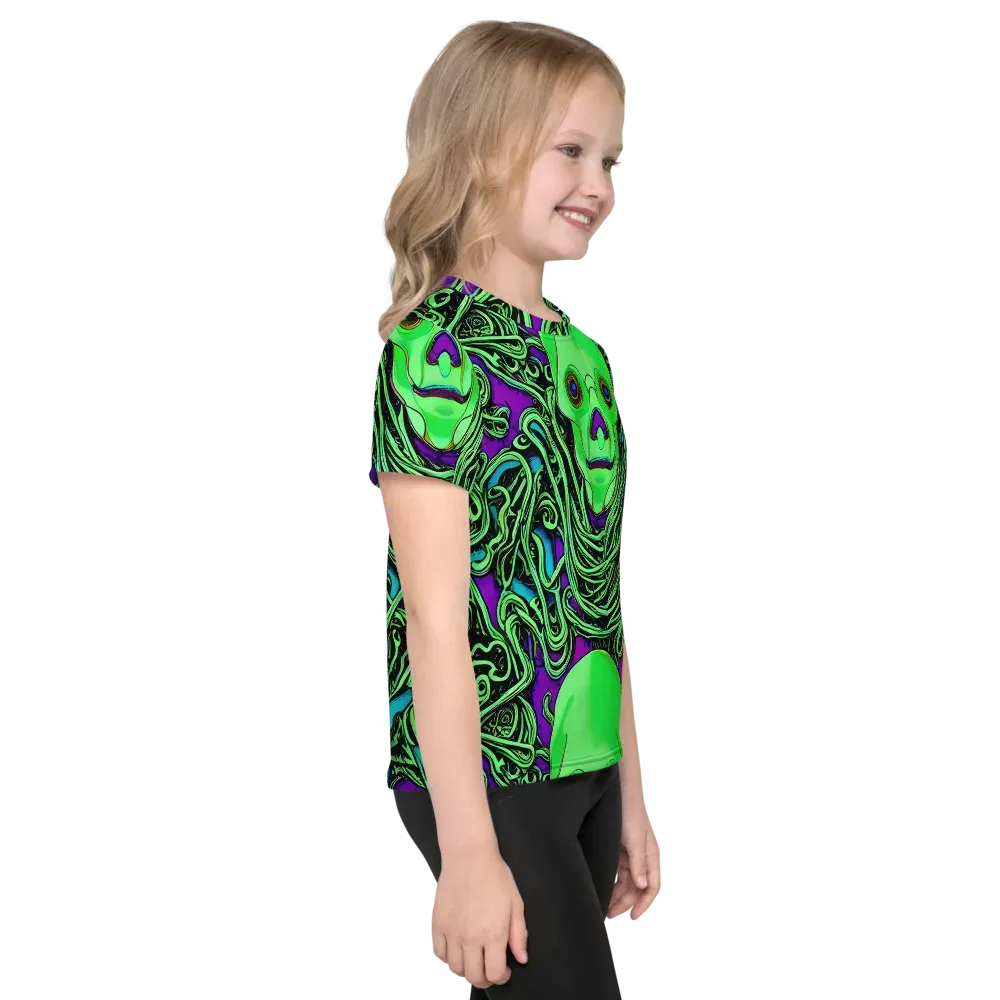Ghostly Labyrinth on Kids Crew Neck T-Shirt — Right