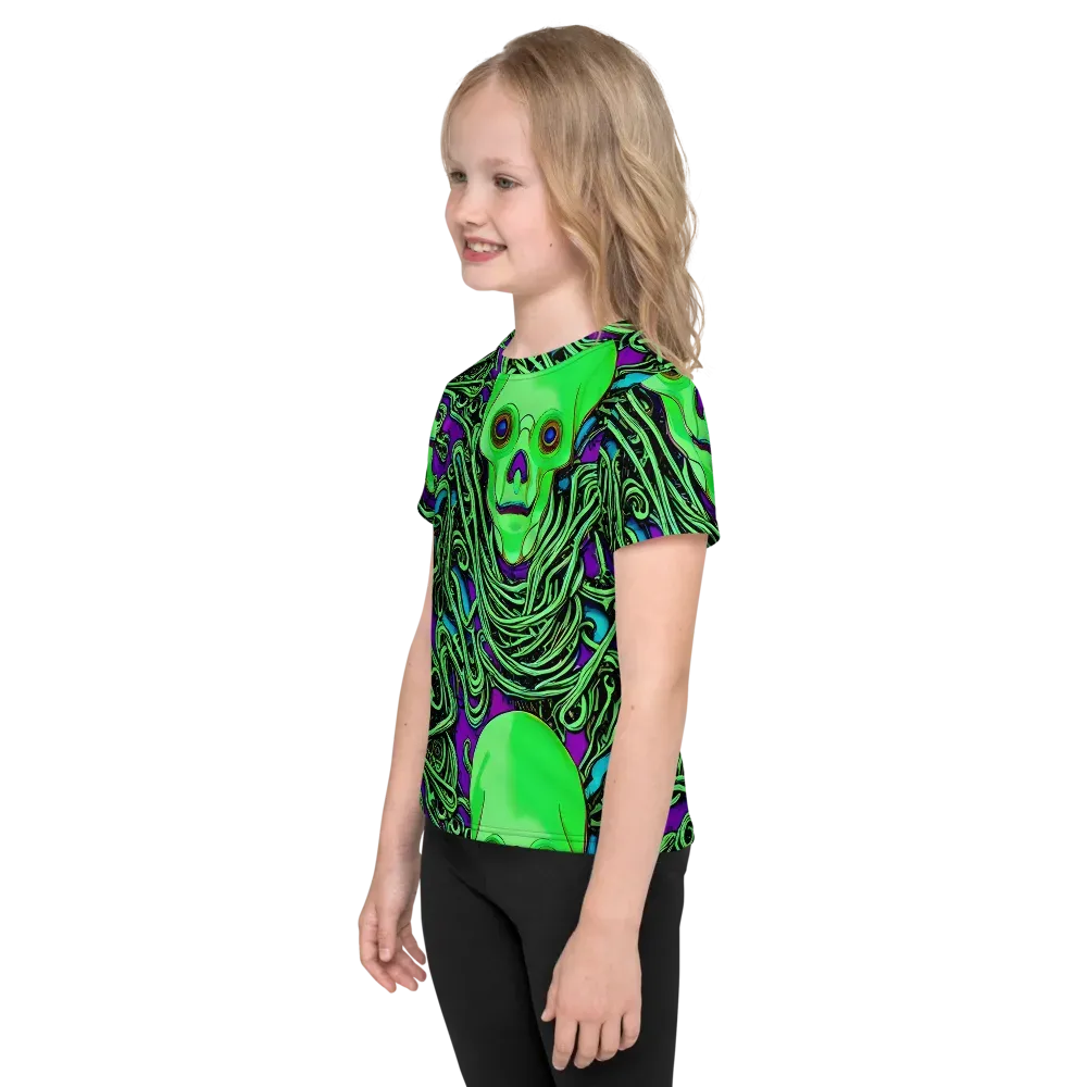 Ghostly Labyrinth on Kids Crew Neck T-Shirt — Left