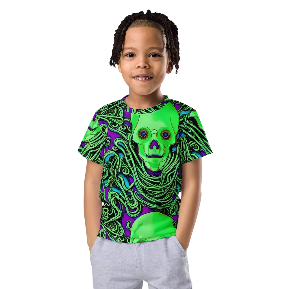 Ghostly Labyrinth on Kids Crew Neck T-Shirt — Front