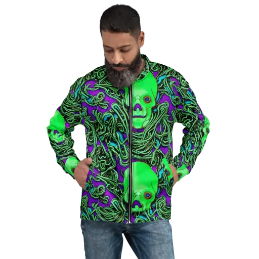 Ghostly Labyrinth on a Bomber Jacket