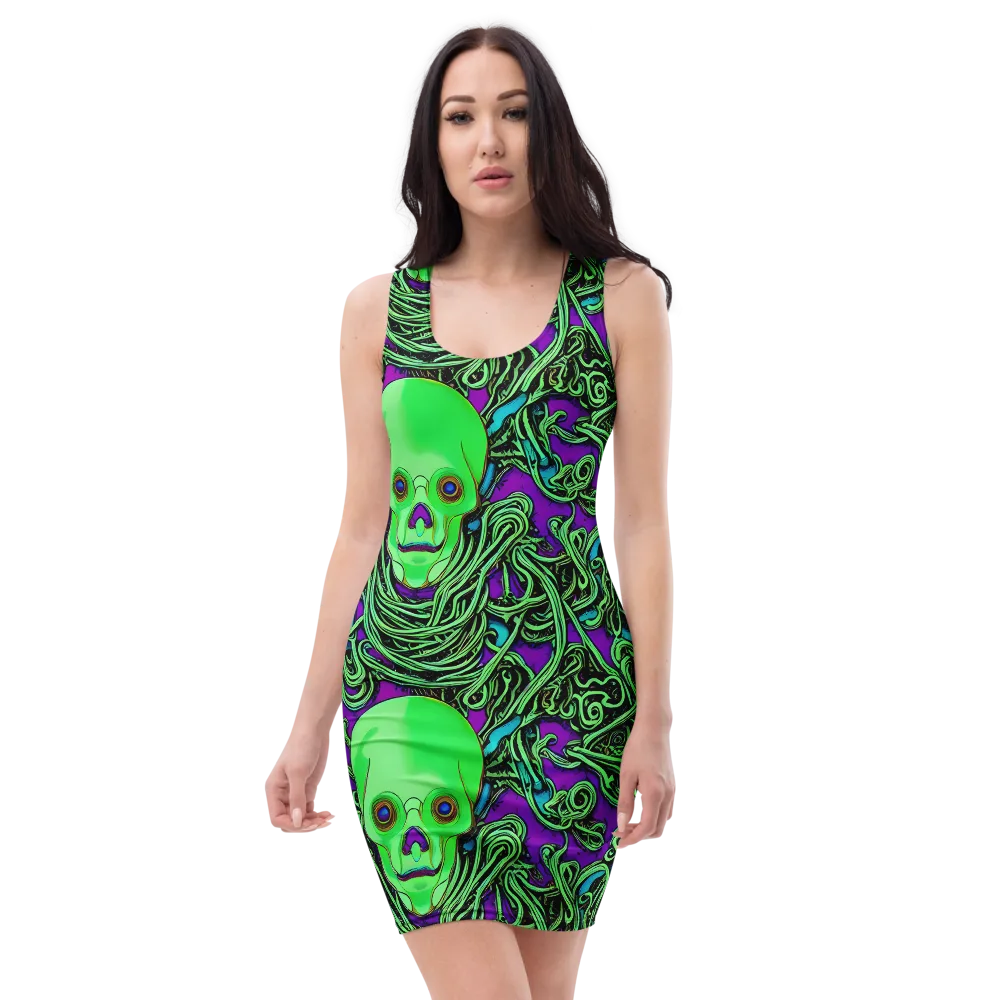 Ghostly Labyrinth on Bodycon Dress — Front