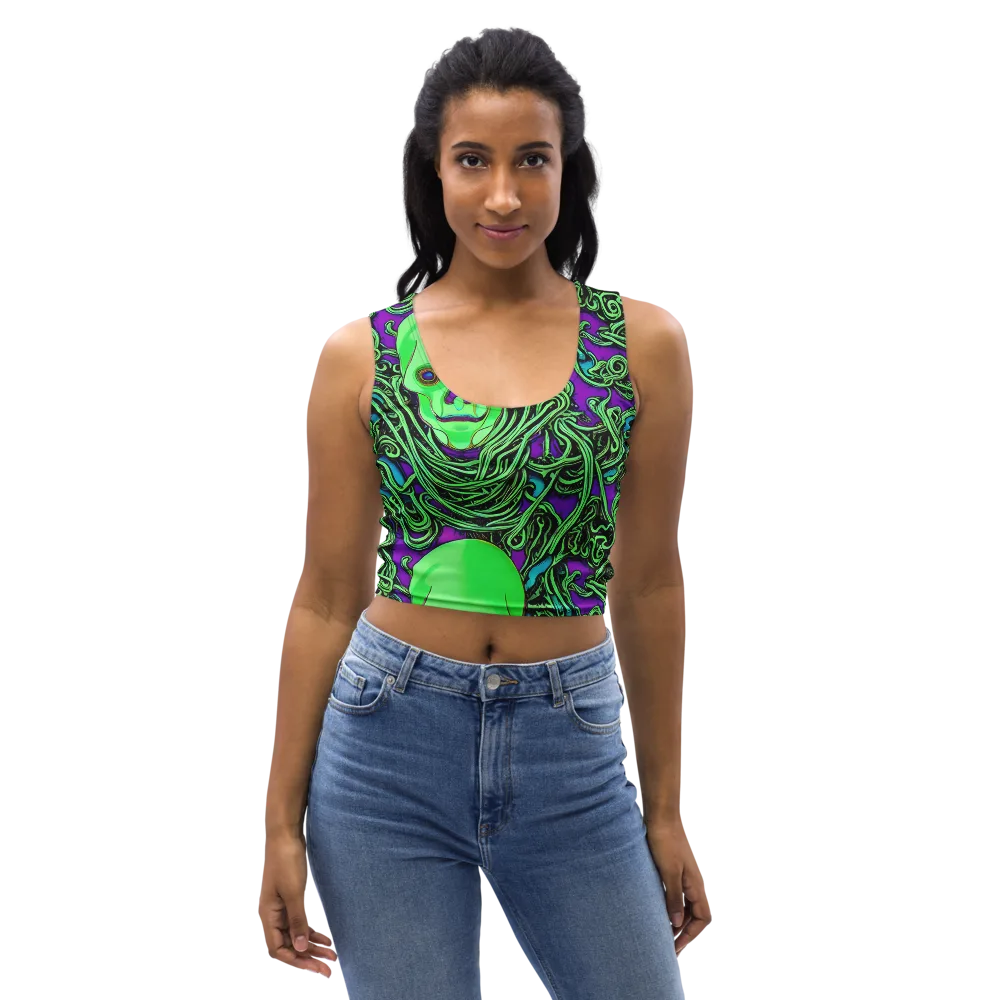 Ghostly Labyrinth on Crop Top — Front