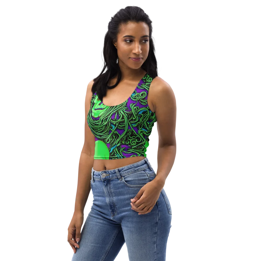 Ghostly Labyrinth on Crop Top — Left Front