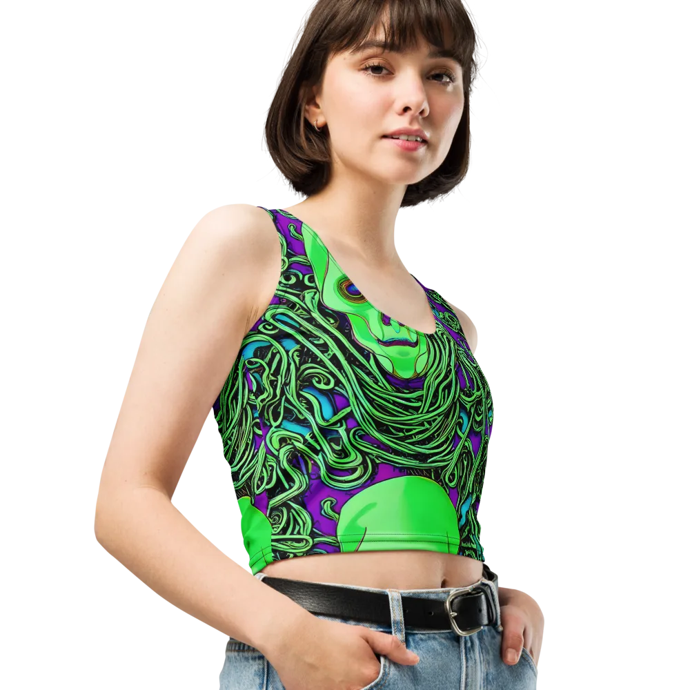 Ghostly Labyrinth on Crop Top — Right Front