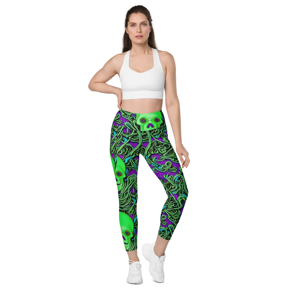 Ghostly Labyrinth on Leggings with Pockets — Front