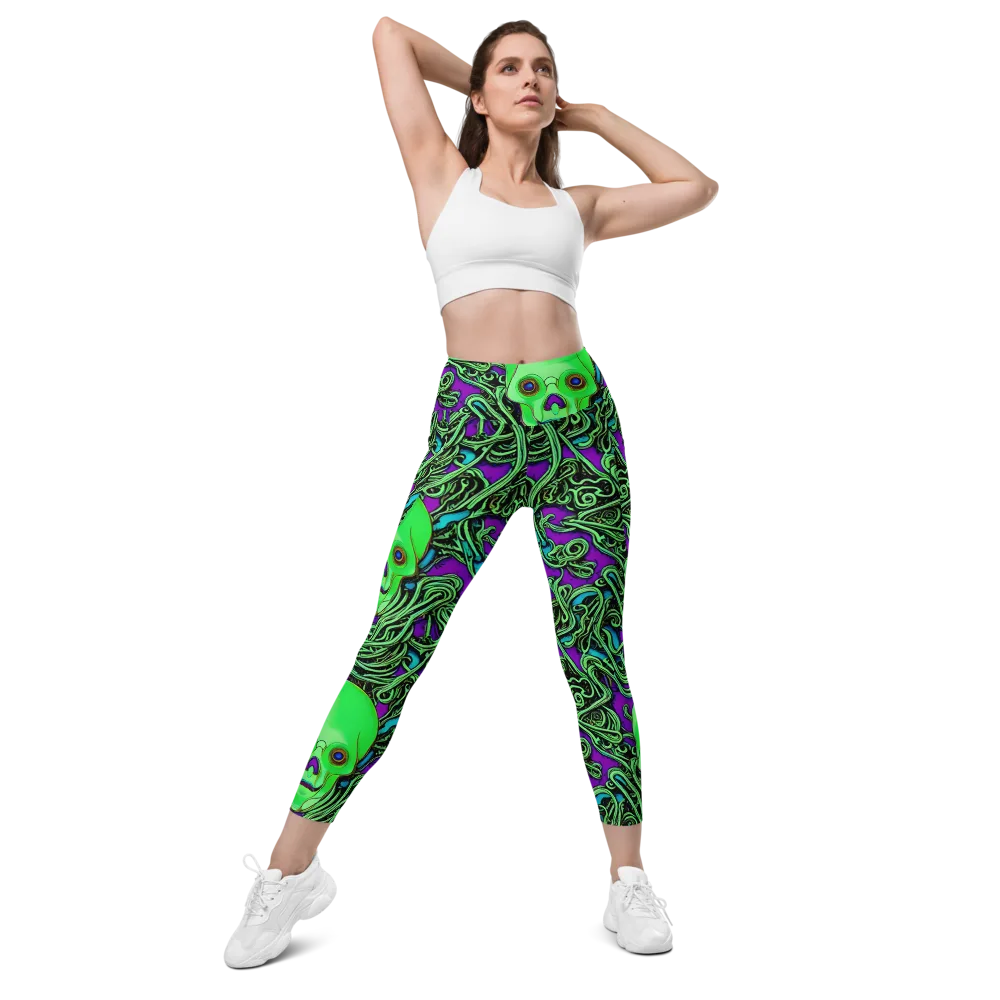 Ghostly Labyrinth on Leggings with Pockets — Front