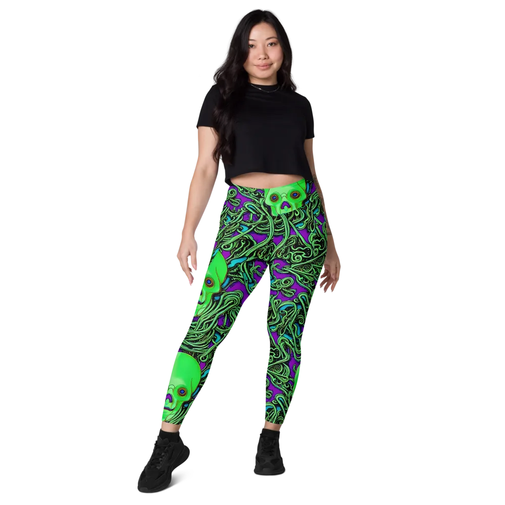 Ghostly Labyrinth on Leggings with Pockets — Front