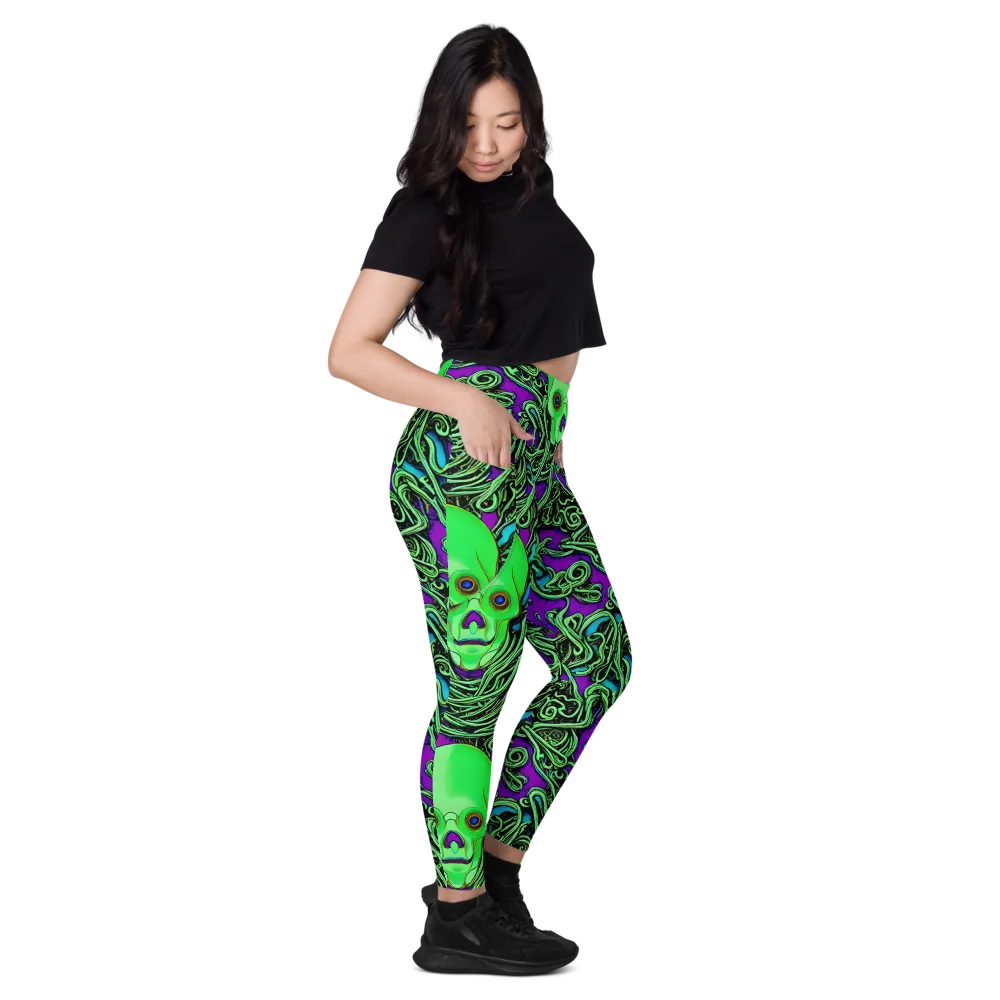 Ghostly Labyrinth on Leggings with Pockets — Right